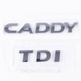 Trunk emblem plates CADDY TDI, CADDI TDI chrome ( set )