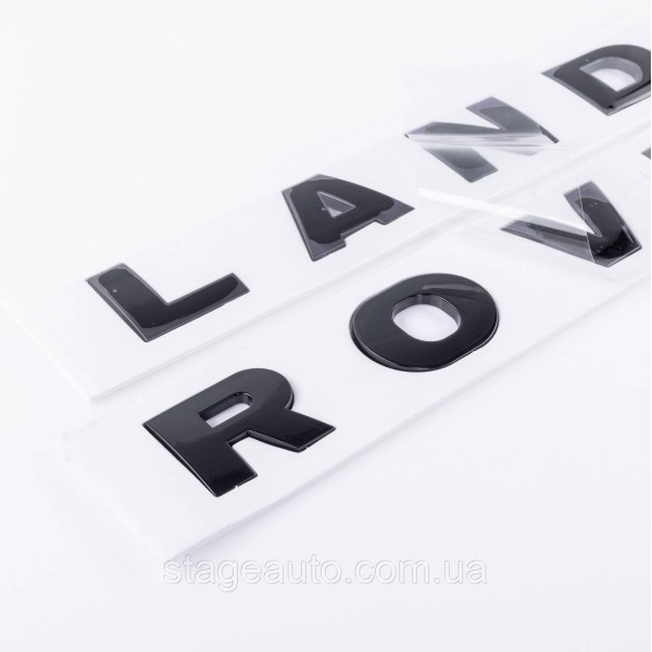 Эмблема надпись LAND ROVER, Лэнд Ровер Капот/багажник (наклейка) - Черный