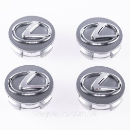 Колпачки заглушки в литые диски LEXUS Лексус, 62 мм темно серые 42603-33080
