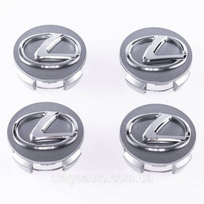 Ковпачки заглушки в литі диски LEXUS Лексус, 62 мм темно сірі 42603-33080