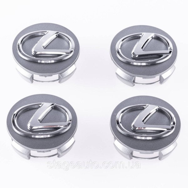 Колпачки заглушки в литые диски LEXUS Лексус, 62 мм темно серые 42603-33080
