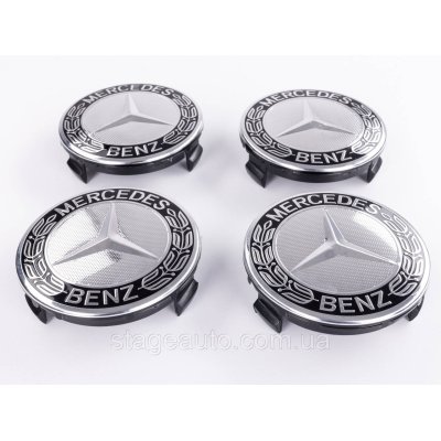 Ковпачки заглушки в литі диски Mercedes Benz Мерседес 75 мм черные, хром A1714000025