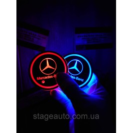 Подсветка подстаканника с логотипом автомобиля Mercedes