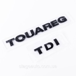 Шильдики эмблемы на багажник TOUREG TDI, ТУАРЕГ ТДИ черный (комплект)