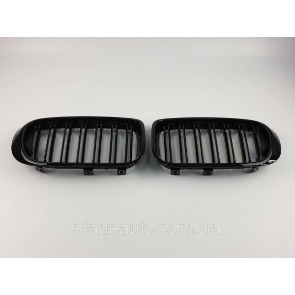 Ноздри на BMW X3 F25 2014-2017 год Черные Глянцевые ( Двойные M-Look )