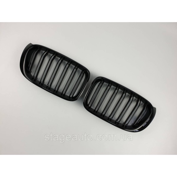 Ноздри на BMW X3 F25 2014-2017 год Черные Глянцевые ( Двойные M-Look )