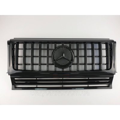 Решітка радіатора на Mercedes G-Class W463 1990-2018 рік GT Panamericana ( Чорна глянцева)
