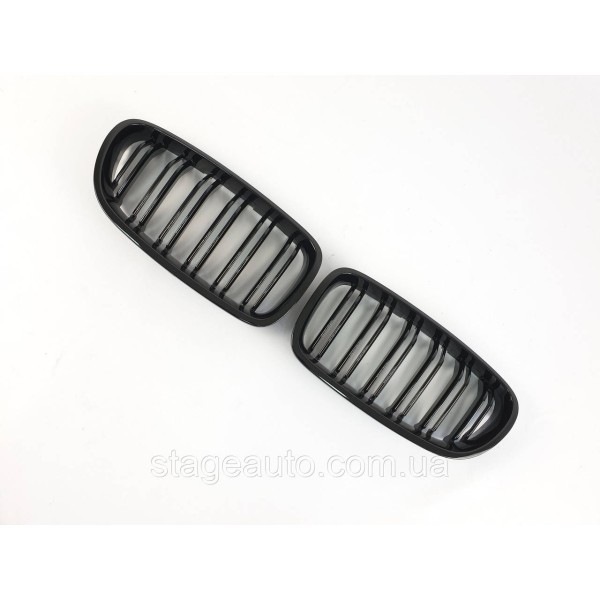 Ноздри на BMW 5 Series E60 2003-2010 год Черные Глянцевые ( Двойные M-Look )