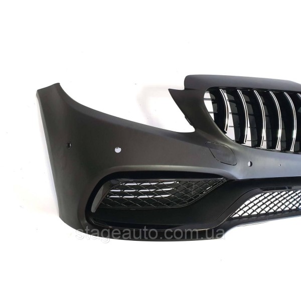 Передний бампер на Mercedes C-Class W205 2014-2018 год ( в стиле C63 AMG )