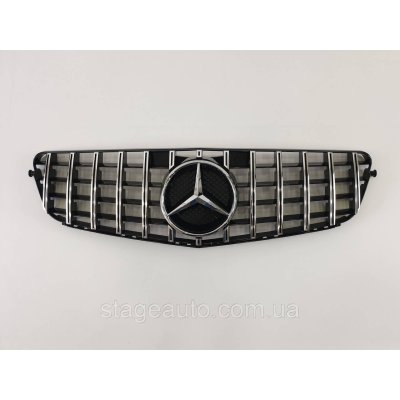 Решітка радіатора на Mercedes C-Class W204 2007-2014 рік GT Panamericana (Чорна з вертикальними полосками
