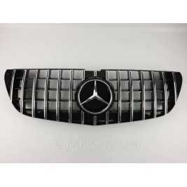 Решетка радиатора на Mercedes Vito W447 2014-2019 год GT Panamericana ( Черная с вертикальными хром полосками