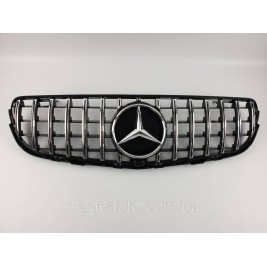 Решетка радиатора на Mercedes GLS-Class X166 2015-2019 год GT Panamericana ( Черная с вертикальными хром полос