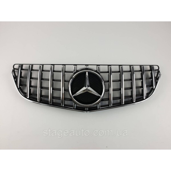 Решетка радиатора на Mercedes E-Class Coupe C207 2013-2017 год GT Panamericana ( Черная с вертикальными хром п