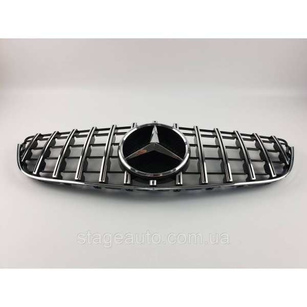 Решетка радиатора на Mercedes E-Class Coupe C207 2013-2017 год GT Panamericana ( Черная с вертикальными хром п