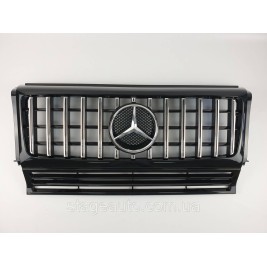 Решетка радиатора на Mercedes G-Class W463 1990-2018 год GT Panamericana ( Черная с вертикальными хром полоска