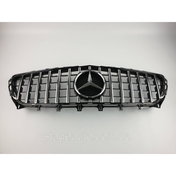 Решетка радиатора на Mercedes CLS-Class C218 2011-2014 год GT Panamericana ( Черная с вертикальными хром полос