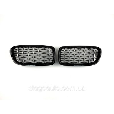 Ноздрі на BMW 3 Series F30 / F31 / F35 2012-2018 рік Diamond (Чорні із сірим)