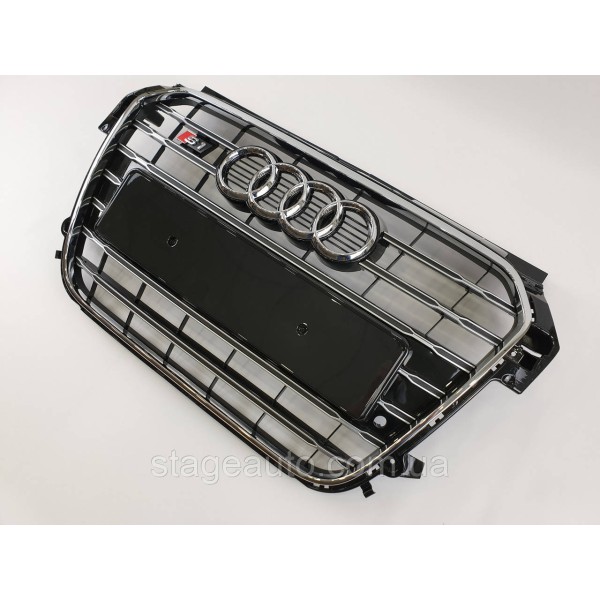 Решетка радиатора Audi A1 2010-2014год Черная с хромом (в стиле S-Line)