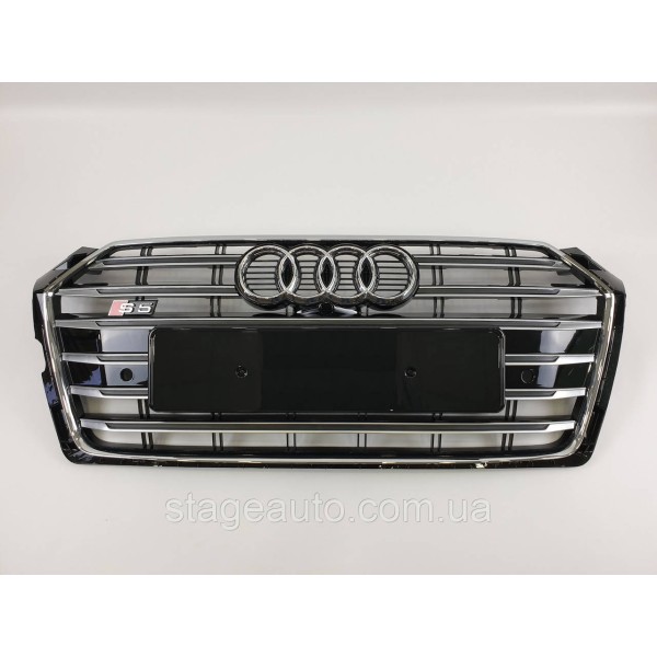 Решітка радіатора Audi A5 2016-2020 рік Чорна з хромом (в стилі S-Line)