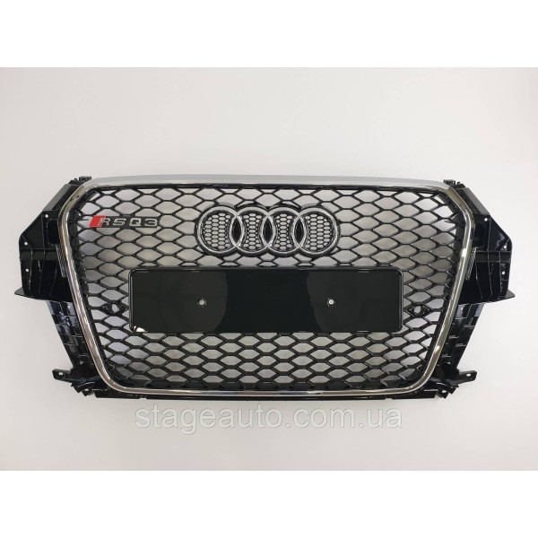 Решетка радиатора Audi Q3 2011-2014год Черная с хромом (в стиле RS)