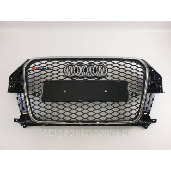 Решетка радиатора Audi Q3 2011-2014год Черная с хромом (в стиле RS)