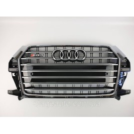 Решетка радиатора Audi Q3 2014-2018год Черная с хромом (в стиле S-Line)