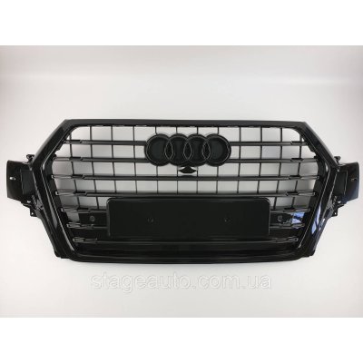 Решітка радіатора Audi Q7 2015-2020 рік Чорна (в стилі S-Line)