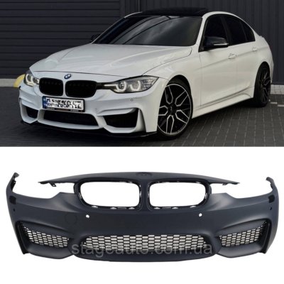 Передній бампер на BMW 3 Series F30 2012-2018 (в стилі BMW M3 F80)