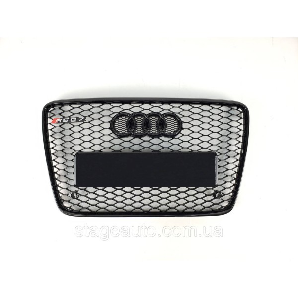 Решетка радиатора Audi Q7 2005-2015год Черная (в стиле RS)