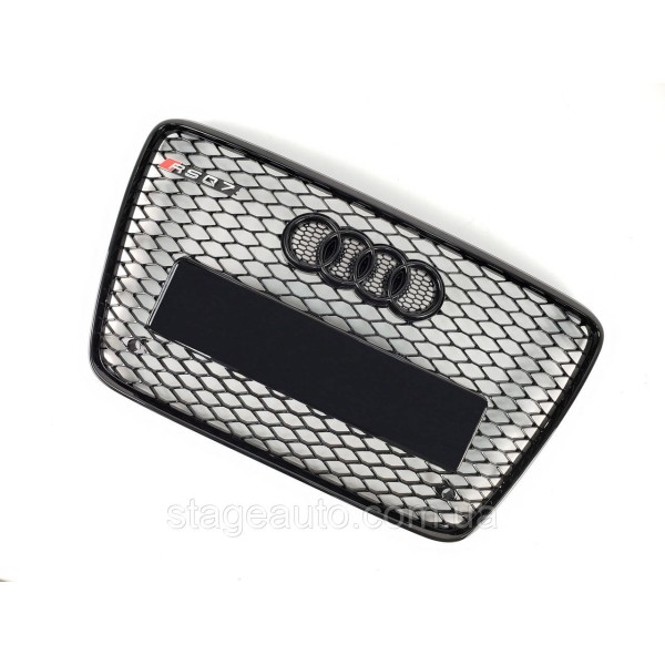 Решетка радиатора Audi Q7 2005-2015год Черная (в стиле RS)