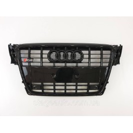 Решетка радиатора Audi A4 2007-2011год Черная (в стиле S-Line)