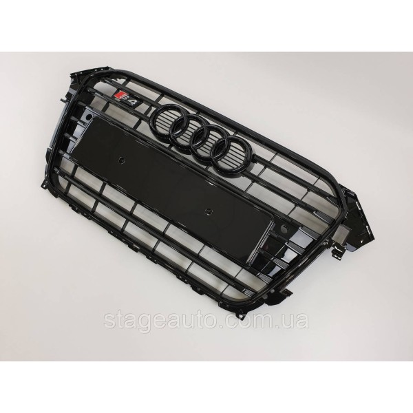 Решетка радиатора Audi A4 2011-2015год Черная (в стиле S-Line)
