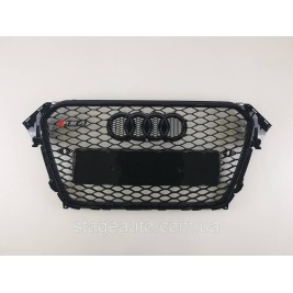Решетка радиатора Audi A4 2011-2015год Черная (в стиле RS)