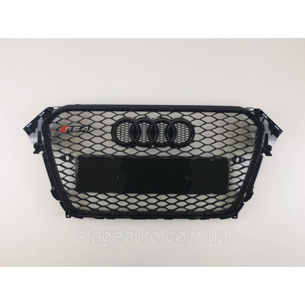 Решетка радиатора Audi A4 2011-2015год Черная (в стиле RS)