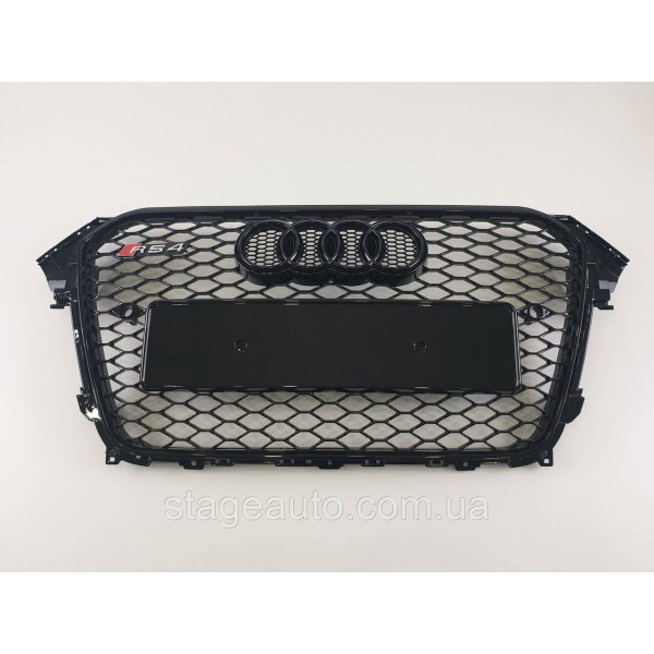 Решетка радиатора Audi A4 2011-2015год Черная (в стиле RS)