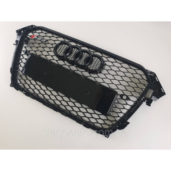 Решетка радиатора Audi A4 2011-2015год Черная (в стиле RS)