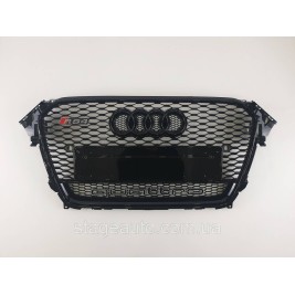 Решетка радиатора Audi A4 2011-2015год Черная с емблемой QUATTRO (в стиле RS)