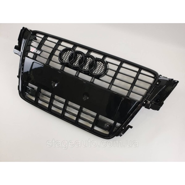 Решетка радиатора Audi A5 2007-2011год Черна (в стиле S-Line)