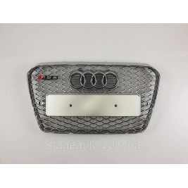 Решетка радиатора Audi A5 2011-2016год Серая с хром рамкой (в стиле RS)