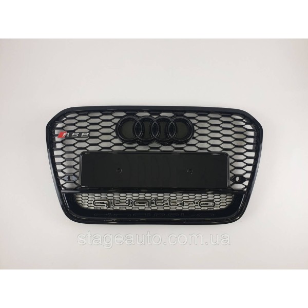 Решетка радиатора Audi A6 2011-2014год Черная Quattro (в стиле RS)