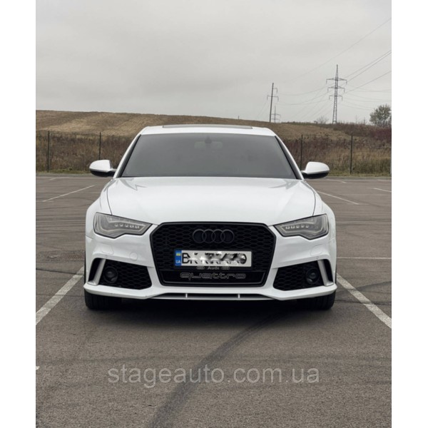 Решетка радиатора Audi A6 2011-2014год Черная Quattro (в стиле RS)