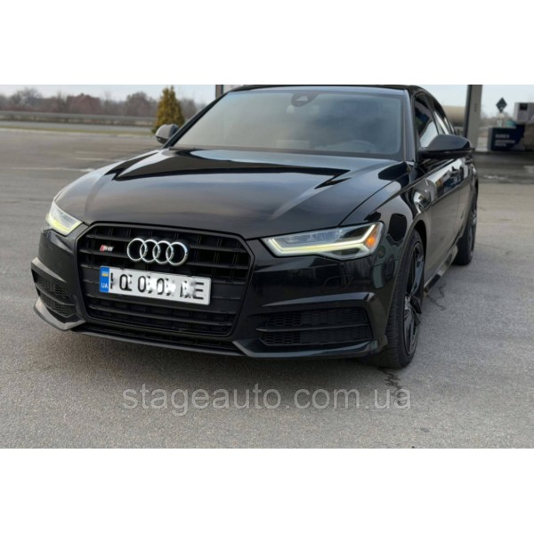 Решетка радиатора Audi A6 2014-2018год Черная (в стиле S-Line)