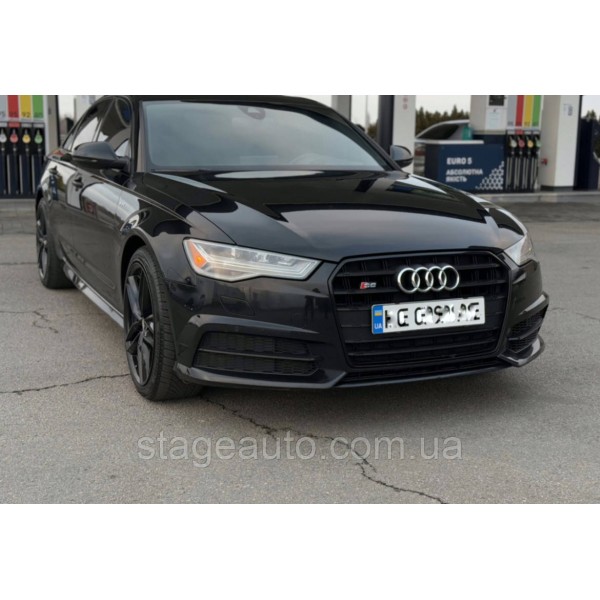 Решетка радиатора Audi A6 2014-2018год Черная (в стиле S-Line)