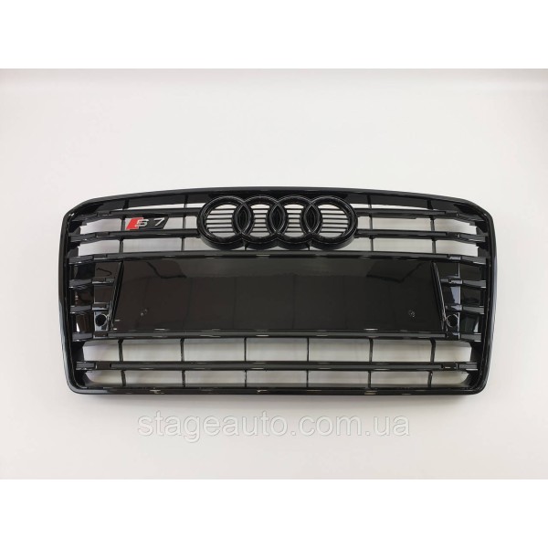 Решетка радиатора Audi A7 2010-2014год Черная ( в стиле S-Line)
