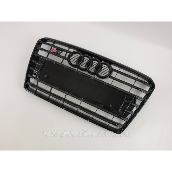 Решетка радиатора Audi A7 2010-2014год Черная ( в стиле S-Line)