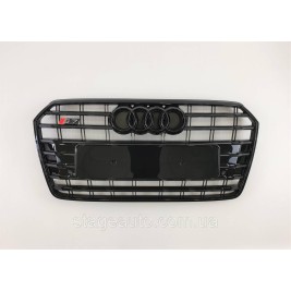 Решетка радиатора Audi A7 2014-2017год Черная (в стиле S-Line)