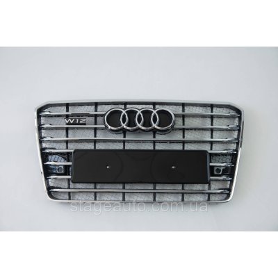 Radiator grille Audi A8 2014-2017 year Black with chrome ( in W12 style)