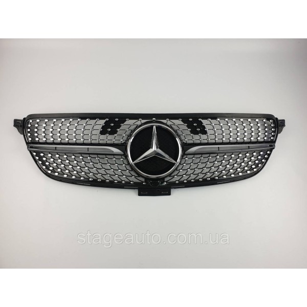 Решетка радиатора на Mercedes GLE-Class Coupe C292 2015-2019 год Diamond ( Черная с хром вставками )