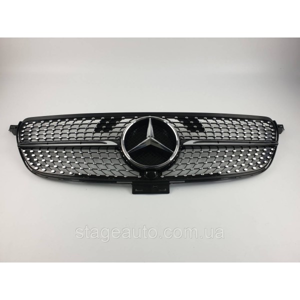 Решетка радиатора на Mercedes GLE-Class Coupe C292 2015-2019 год Diamond ( Черная с хром вставками )