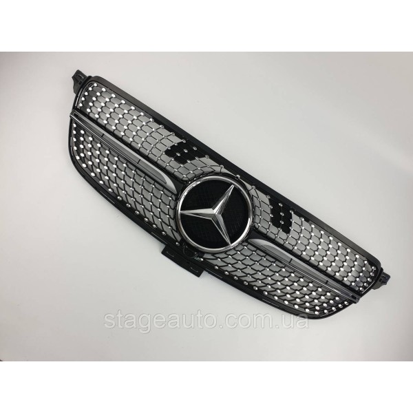 Решетка радиатора на Mercedes GLE-Class Coupe C292 2015-2019 год Diamond ( Черная с хром вставками )